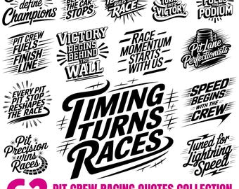 Pit Crew Racing Quotes SVG Bundle for Shirts, Mugs & Crafts, instant downloads