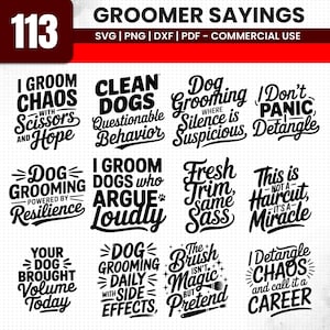 Groomer Sayings SVG Bundle | Dog Stylist Designs (Digital Download)