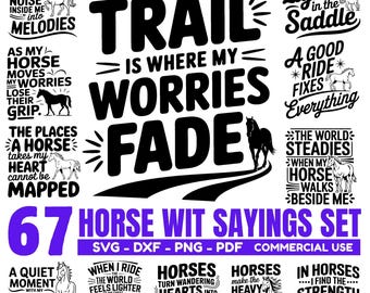 Horse SVG Bundle: Equestrian Sayings for Laser Engraving (Digital Download)