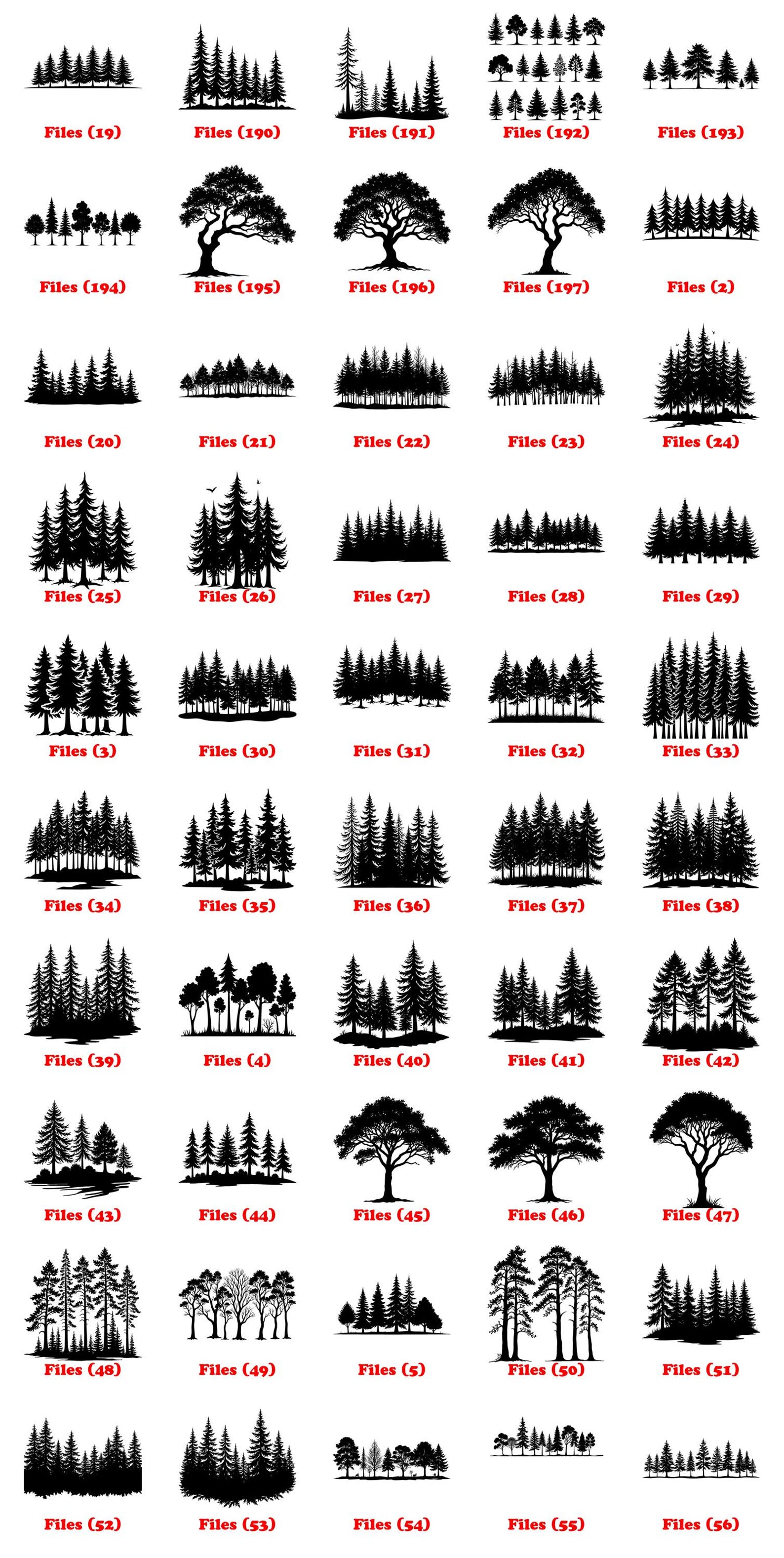 Forest Sign Dxf File Forest Tree Silhouettes Svg Png Pdf & Dxf Bundle for Vinyl Crafting ...