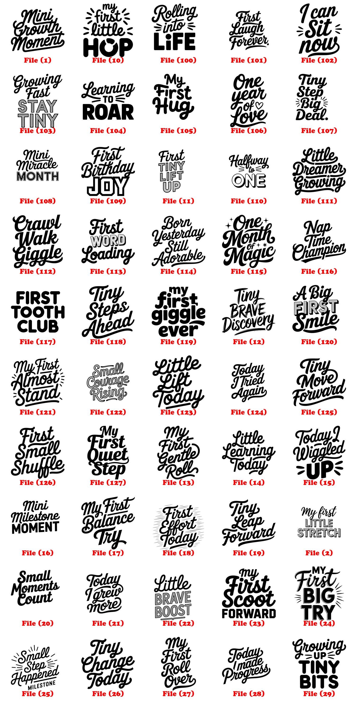 Baby Milestone SVG Bundle: Newborn Month Markers (digital Download) - Etsy