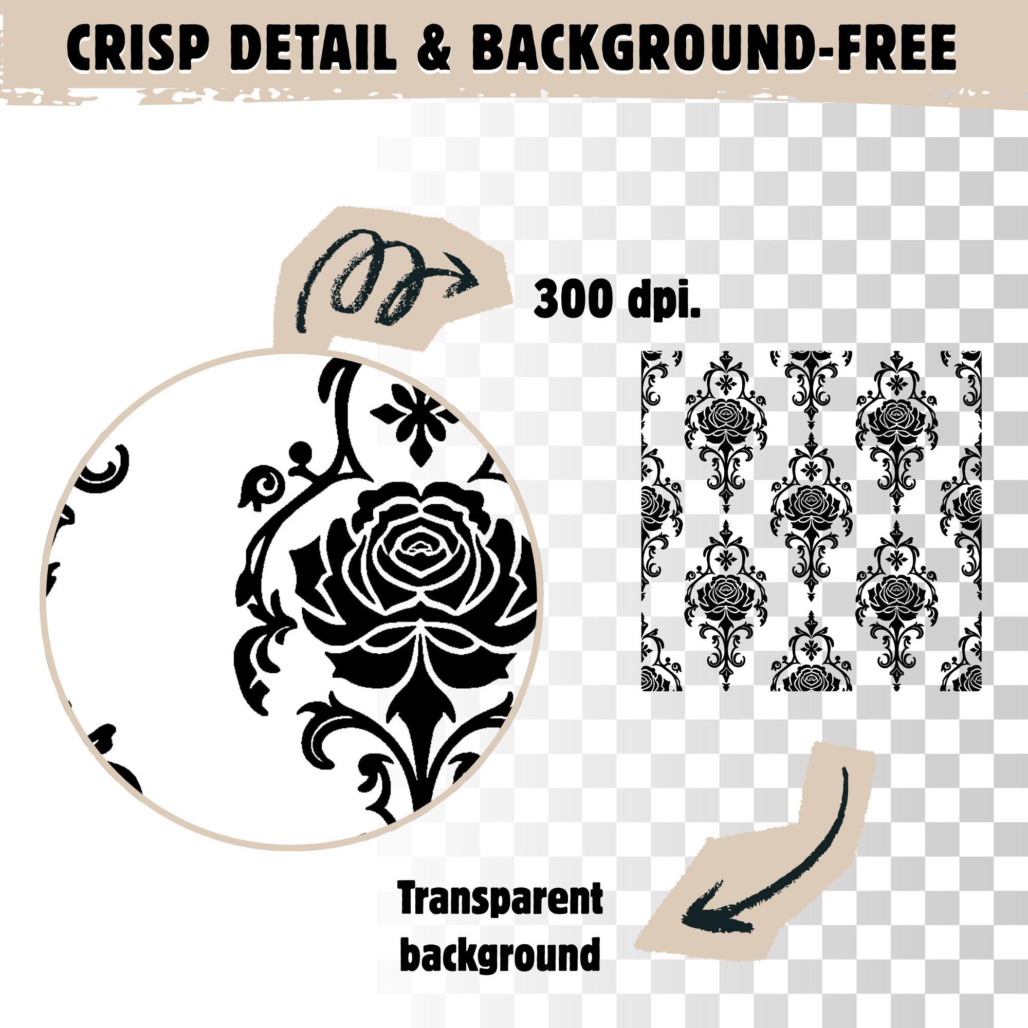 Gothic Rose Filigree Seamless Pattern Bundle for Laser Engraving ...
