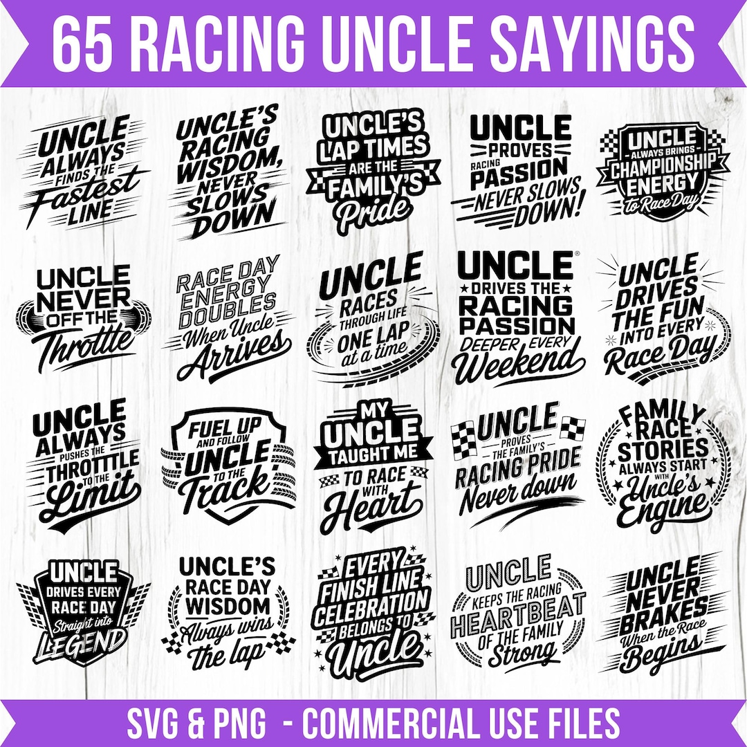 Uncle Racing Svg Racing Uncle Sayings Svg & Png Bundle for Cricut and Laser Engrave ...