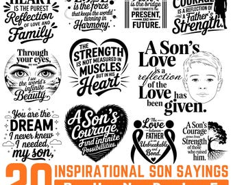 Inspirational Son Sayings SVG Bundle, Motivational Quotes for Boys, Family Gifts, instant downloads