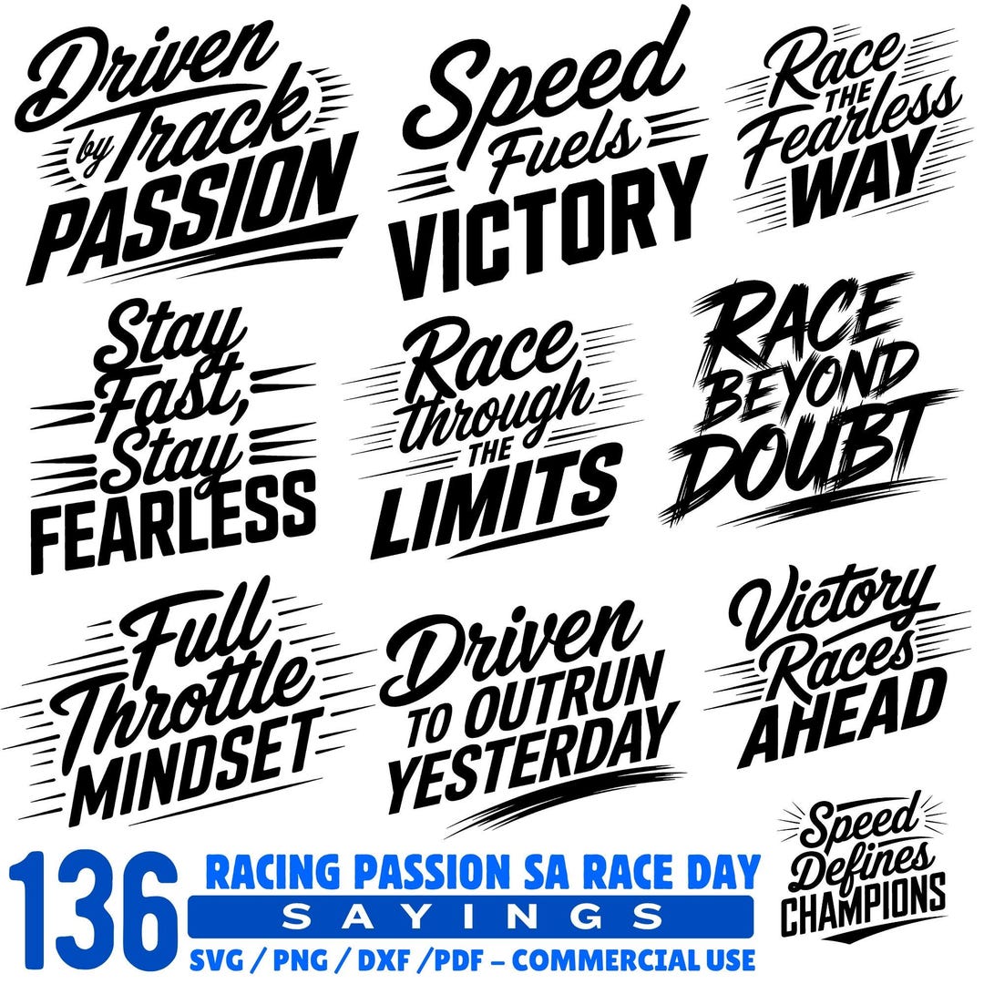 Race Day Sayings SVG Bundle, Funny Racing Quotes Cut Files for Cricut ...