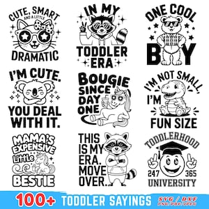 Funny Toddler Svg Bundle | Cute Baby Boy Girl |Toddler Era Svg | One Cool Kid Png | Toddler T-shirt Files | instant download