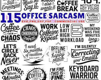 Pakiet Office Sarcasm Svg Png Pdf i DXF – natychmiastowe pobieranie