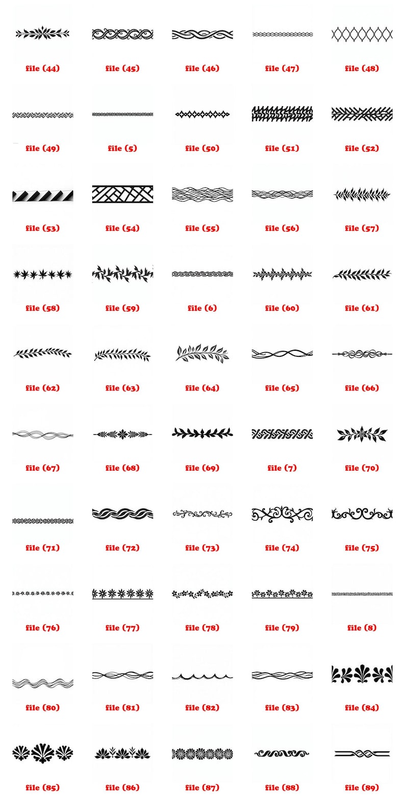 Line Laser Border Laser Engrave Files Repeat Border Line-art Svg Png Pdf & Dxf Bundle ...