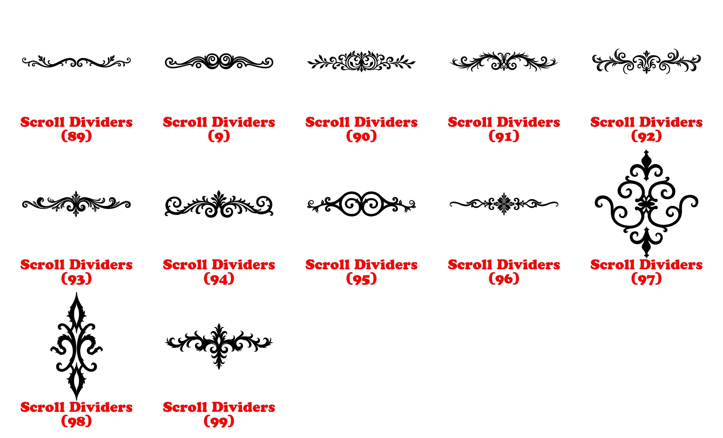 Scroll Dividers Svg Png Pdf & Dxf Bundle for Cricut and Silhouette ...
