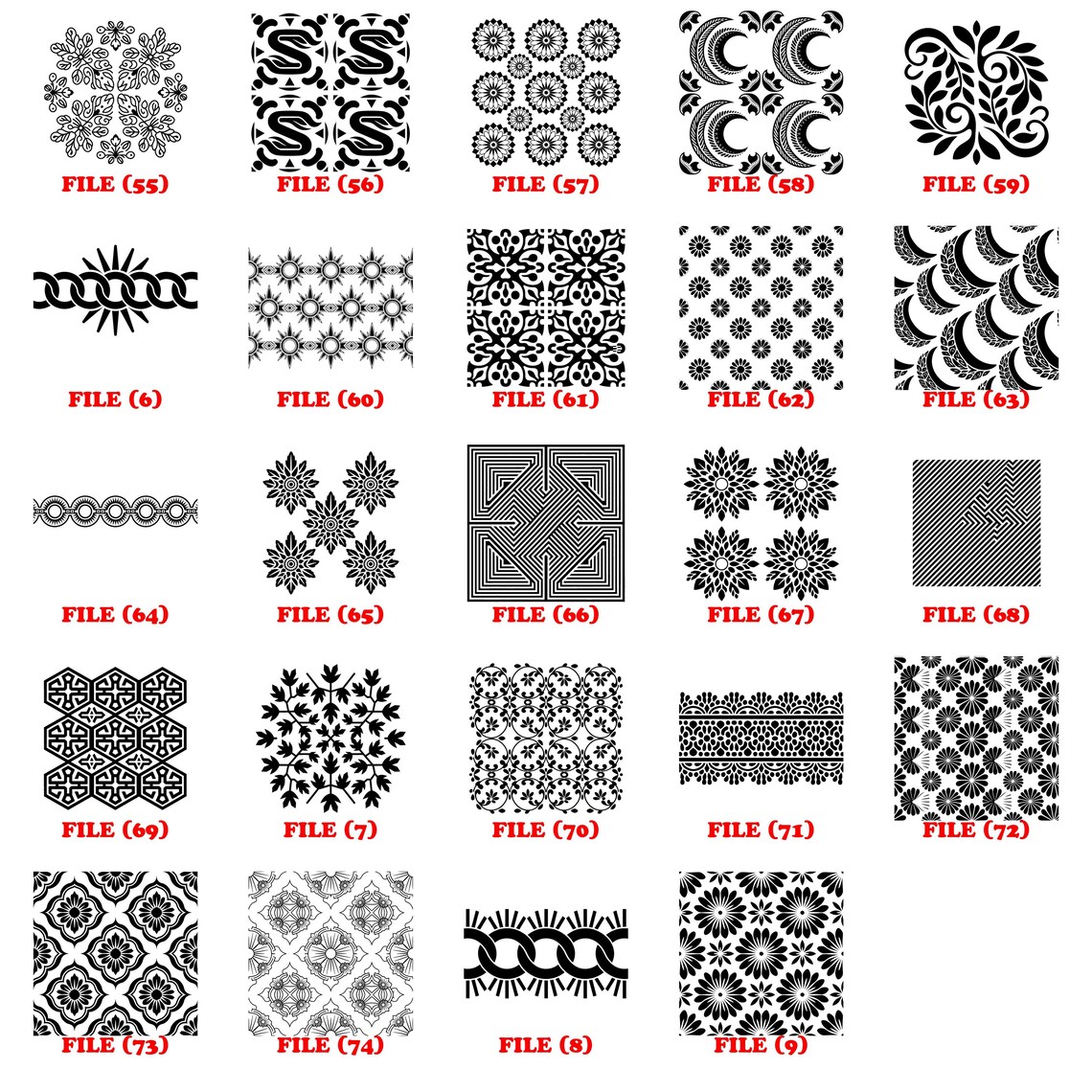 Aztec Sun Leather Repeat Pattern Svg Png Pdf & Dxf Bundle Instant ...