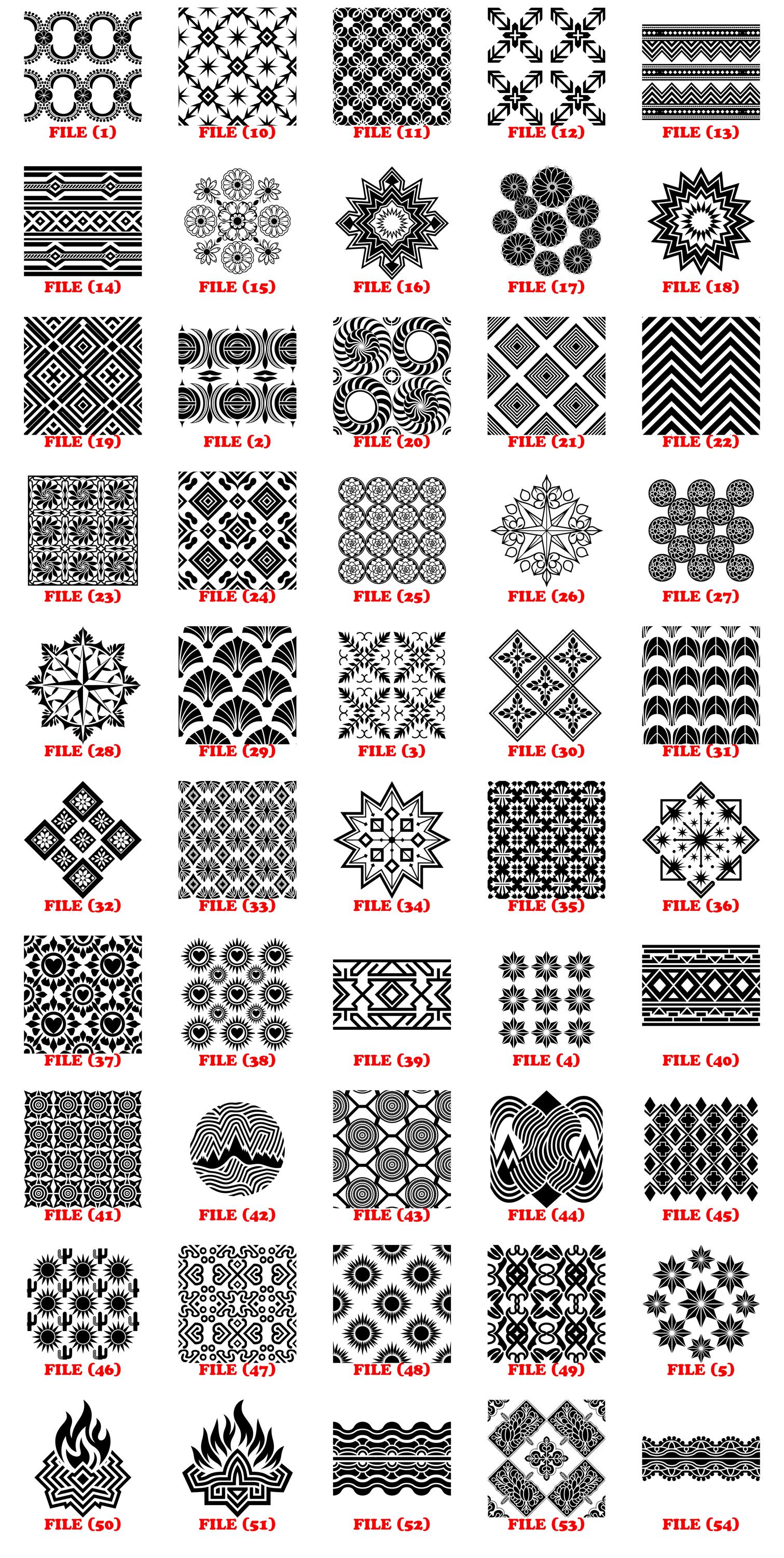 Aztec Sun Leather Repeat Pattern Svg Png Pdf & Dxf Bundle Instant ...