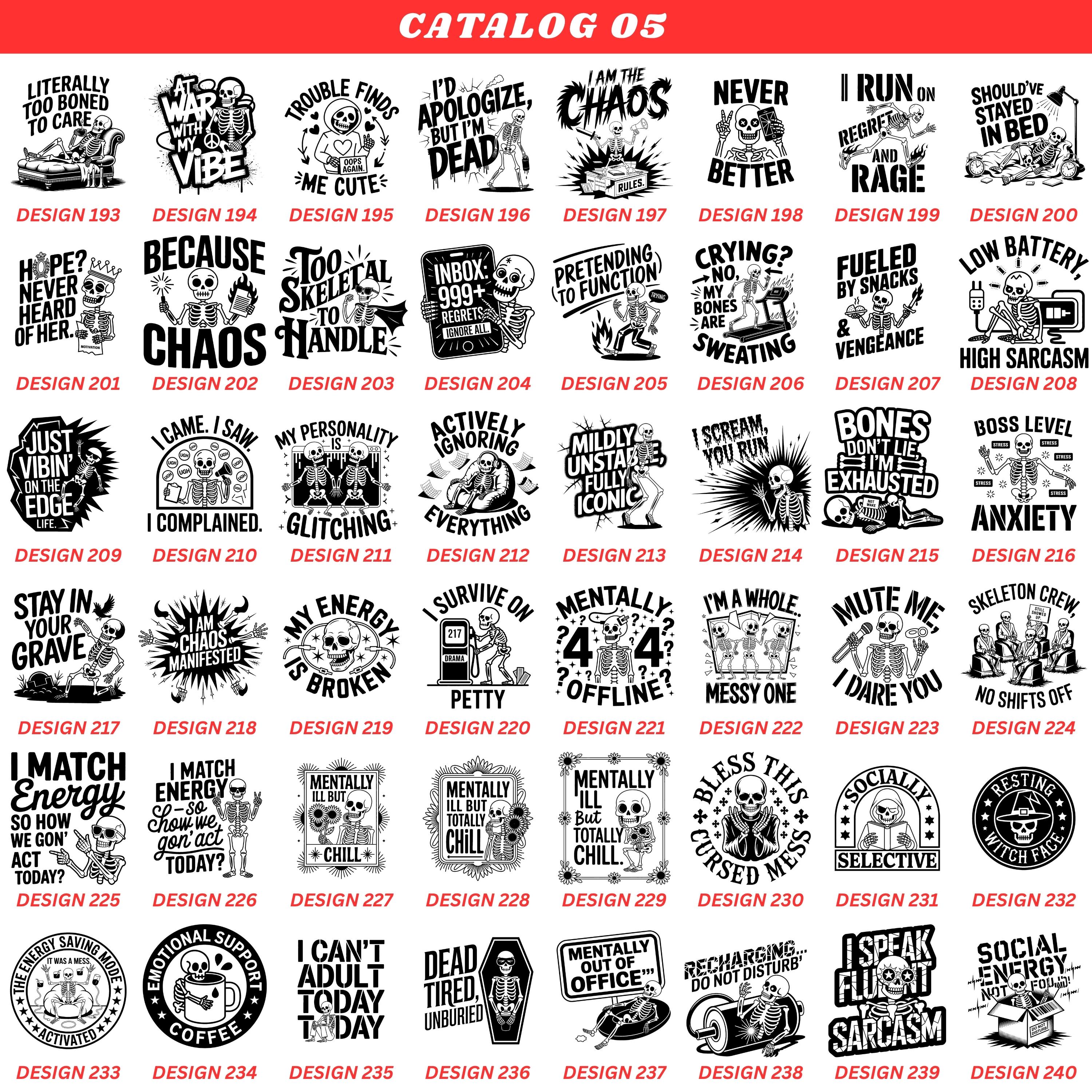 Funny Skull SVG Bundle: Sarcastic Skeleton Designs (digital Download ...