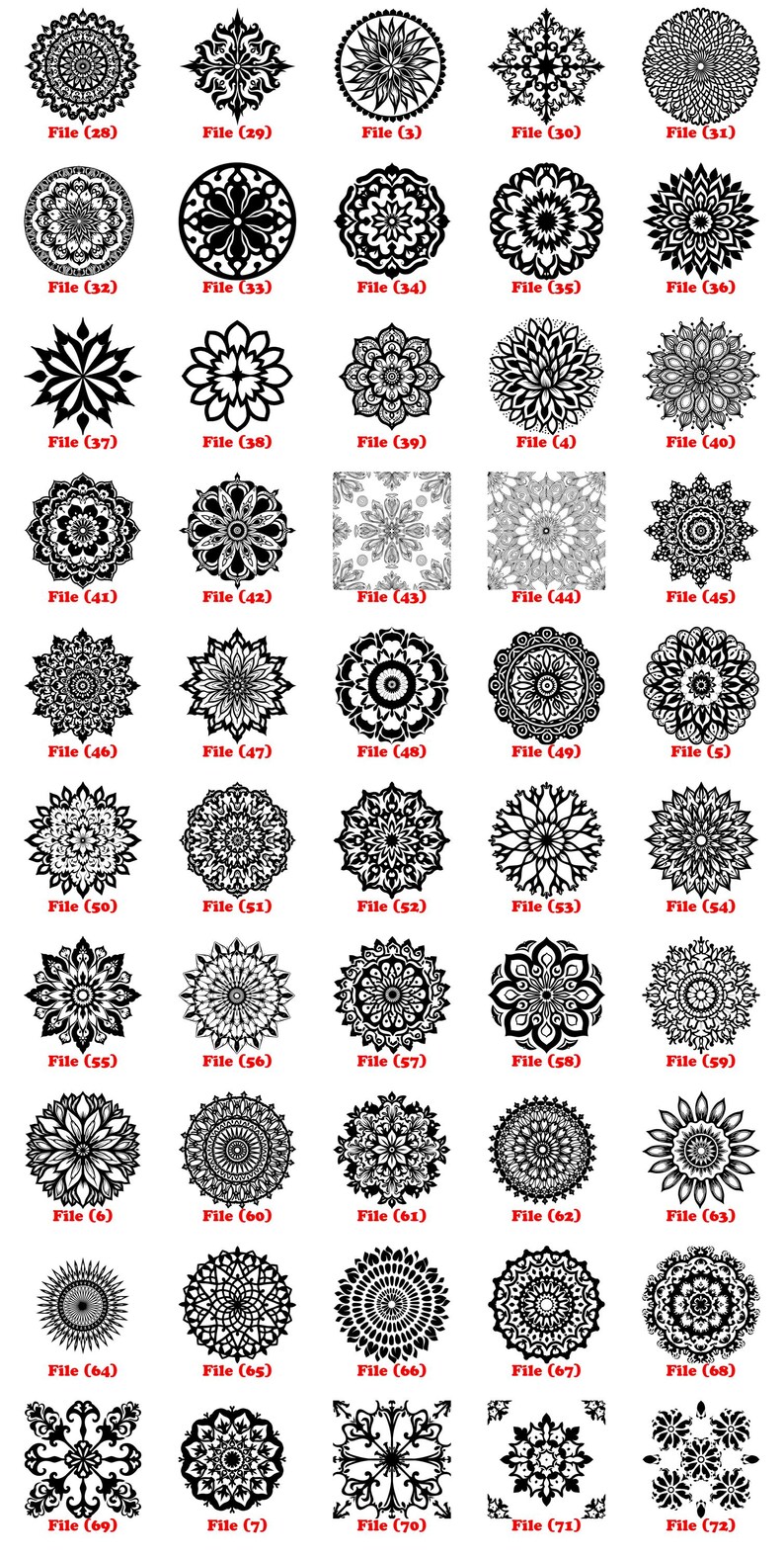 Mandala Floral Pattern SVG, PNG, Laser Engrave Files - Etsy Canada