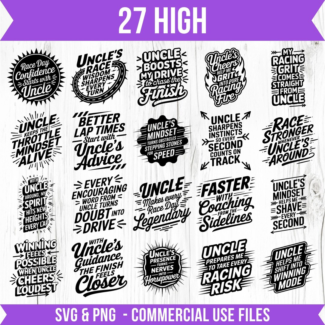Uncle Racing Svg Racing Uncle High-speed Sayings Svg & Png Bundle for Cricut and Laser ...