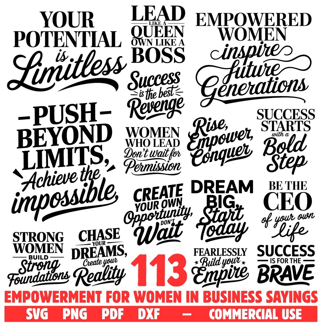 Women Business Empowerment Sayings SVG Bundle, Female Boss Quotes Cut ...