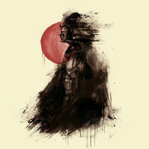 Dipinto ad olio fatto a mano su tela di cotone su richiesta, arrotolato, teso o incorniciato, Fantascienza - Darth Vader fan art 6 fan art wall artwork Sith Manga