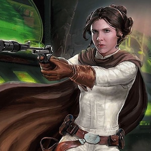 Handmade oil painting on cotton canvas on demand, rolled stretched or framed, Sci Fi-Princess blaster portrait fan art wall art Leia cosplay