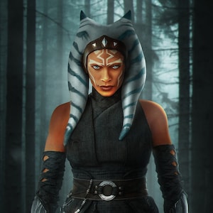 Handmade oil painting on cotton canvas on demand, rolled stretched or framed, Sci Fi-Orange girl from the Hunter 2 fan art wall artwork jedi