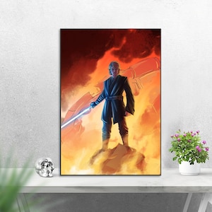 Dipinto ad olio fatto a mano su tela di cotone su richiesta, arrotolato o incorniciato, Fantascienza - Anakin Darth Vader fan art 1 fan art wall art Sith