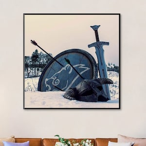Handmade oil painting on cotton canvas on demand, rolled stretched or framed, Video Games - Windhelm Armor and Weapons Skyrim Artwork fanart