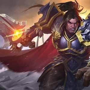 Handmade oil painting on cotton canvas on demand, rolled stretched or framed, World of Warcraft-King Varian Wrynn portrait 1 wall art fanart