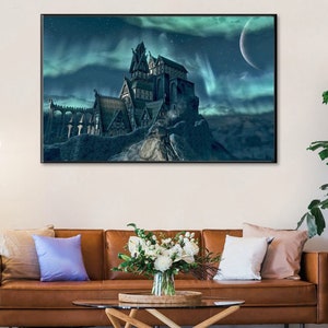 Handmade Skyrim Dragonsreach Oil Painting: Whiterun Hold Fanart