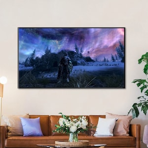 Handmade Skyrim Oil Painting on Canvas: Fan Art Landscape