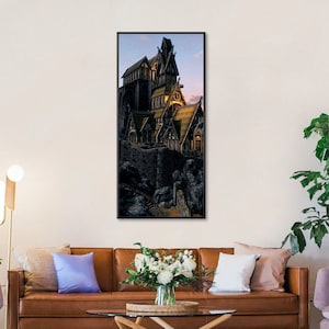 Handmade Skyrim Dragonsreach Oil Painting: Whiterun Keep Fanart