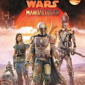 Handmade oil painting on cotton canvas on demand, rolled stretched or framed, Sci Fi -Hunter movie poster 3 fan art wall artwork Mandalorian