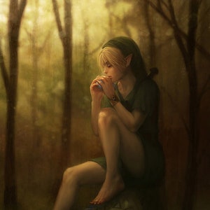 Ölgemälde auf Baumwoll-Leinwand auf Keilrahmen gespannt oder gerahmt, Videospiele Zelda Ocarina of Time 8 Wandkunst Fanart Triforce