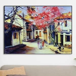 Handmade oil painting on cotton canvas on demand, rolled stretched or framed, Vietnam-Saigon 10 Vietnamese art city wall artwork ho chi minh