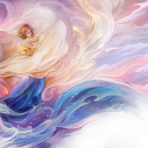 Handmade oil painting on cotton canvas on demand, rolled stretched or framed, Video Games - Final Fantasy Yuna 1 wall art fan art portrait