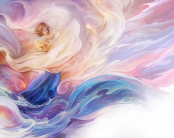 Handmade oil painting on cotton canvas on demand, rolled stretched or framed, Video Games - Final Fantasy Yuna 1 wall art fan art portrait