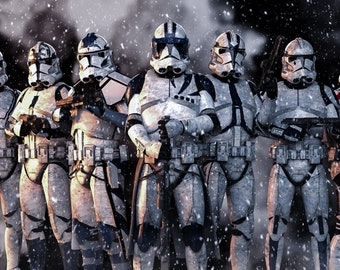 Handmade oil painting on cotton canvas on demand, rolled stretched or framed, Sci Fi - 501st group of clones 1 troopers wall artwork fan art