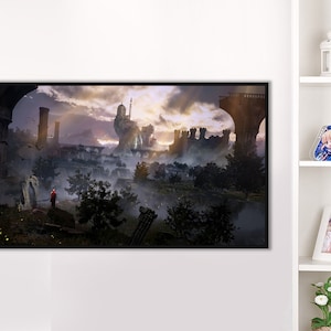 Handgemachtes Ölgemälde auf Leinwand, gerollt auf Keilrahmen gespannt oder gerahmt, Video Games - Eld Age Ring fan art 4 Wandkunst Elden Ring