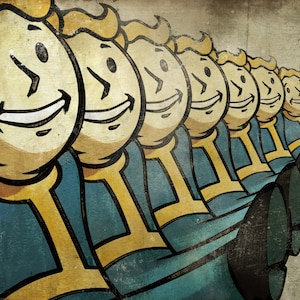 Handmade oil painting on cotton canvas on demand, rolled stretched or framed, Video Games -Fallout Vault Boy 2 wall artwork fan art portrait