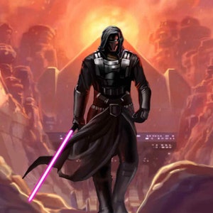 Handmade oil painting on cotton canvas on demand, rolled stretched or framed, Sci Fi - Master Rare landscape fan art wall artwork sith laser
