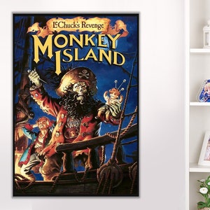 Handmade oil painting on cotton canvas on demand, rolled stretched or framed, Video Games - Monkey Island poster fan art 3 wall artwork
