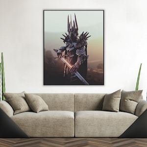 Handmade oil painting on cotton canvas on demand, rolled stretched or framed, Fantasy - Dark Lord wall artwork fan art Mairon Zigúr Annatar