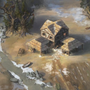 Handmade oil painting on cotton canvas on demand, rolled stretched or framed, Video Games - Age of Empire Town Center fan art wall artwork