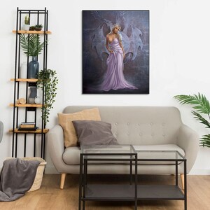 Handmade oil painting on cotton canvas on demand, rolled stretched or framed, Game of Thrones-Daenerys Targaryen portrait wall fanart mature