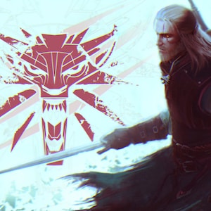 Handmade oil painting on cotton canvas on demand, rolled stretched or framed, Video Games - The Witcher Geralt of Rivia fan art 11 portrait