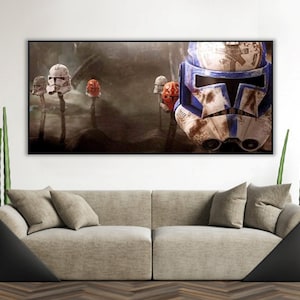 Handmade oil painting on cotton canvas on demand, rolled stretched or framed, Sci Fi -  war of clones season 7 graveyward 1 fan art wallart
