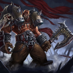Handmade oil painting on cotton canvas on demand, rolled stretched or framed, World of Warcraft - Garrosh Hellscream portrait 3 wall fan art