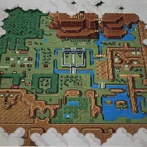 Handgemaakt olieverfschilderij op katoenen canvas op aanvraag, opgerold uitgerekt of ingelijst, videogames -Zelda A Link to the Past 4 fan art wallart scherm