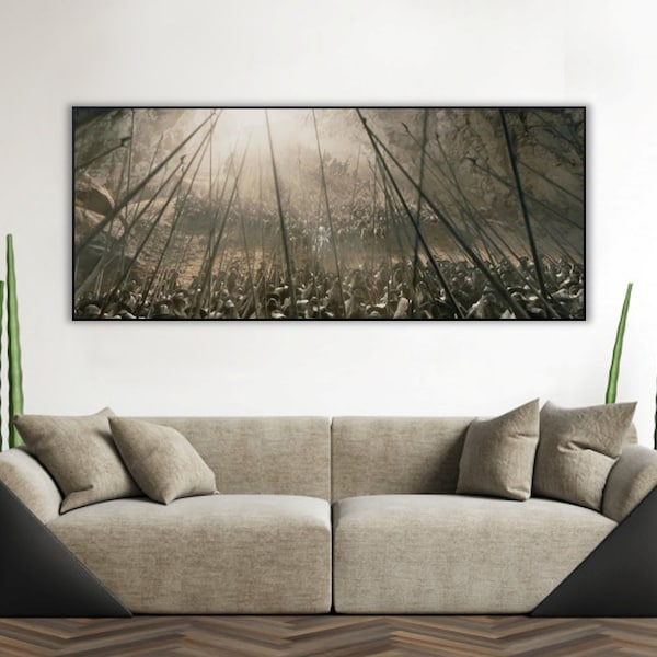 Handmade oil painting on cotton canvas on demand, rolled stretched or framed,Fantasy-Gandalf charging uruk hai at Helm's Deep 2 wall fan art