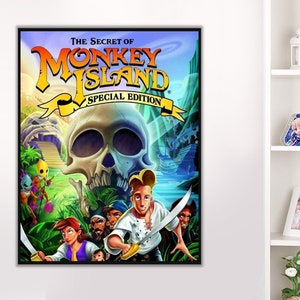 Handmade oil painting on cotton canvas on demand, rolled stretched or framed, Video Games - Monkey Island poster fan art 5 wall artwork
