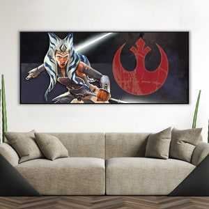 Handmade oil painting on cotton canvas on demand, rolled stretched or framed, Sci Fi -Orange girl adult alliance icon Rebels wallart fan art