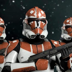 Handmade oil painting on cotton canvas on demand, rolled stretched or framed, Sci Fi - Clones orange suit fan art wall art Tano clone wars
