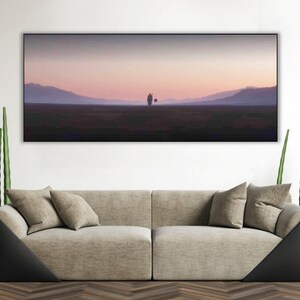 Handmade oil painting on cotton canvas on demand, rolled stretched or framed, Sci Fi - Hunter walking in desert fan art wallart Mandalorian